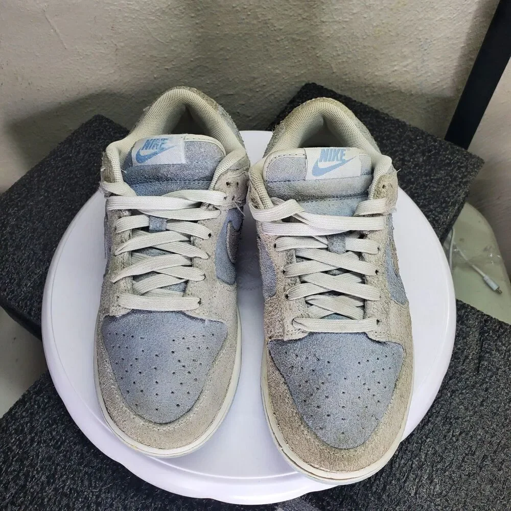 Nike Shoes Dunk Low FZ3779-025 Sneaker Women's 6 Grey Fog Light Blue Suede